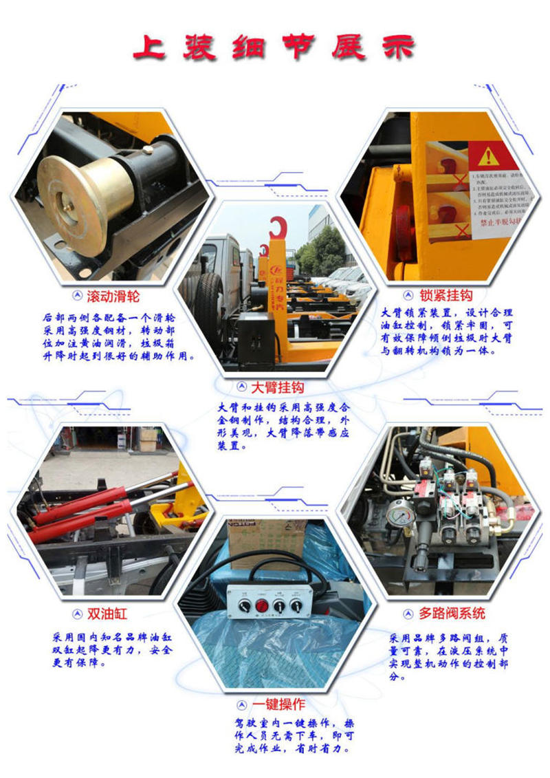 勾臂式垃圾車上裝細節(jié)介紹